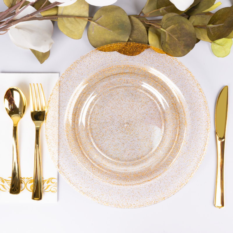 10.25& 7.5 Clear Gold Glitter Sets2
