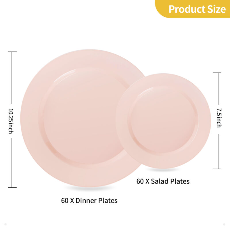 10.25& 7.5 Pink Plates Sets1
