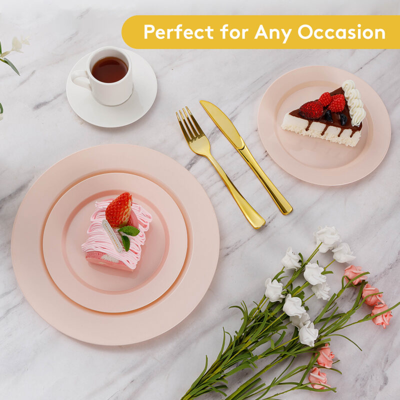 10.25& 7.5 Pink Plates Sets4