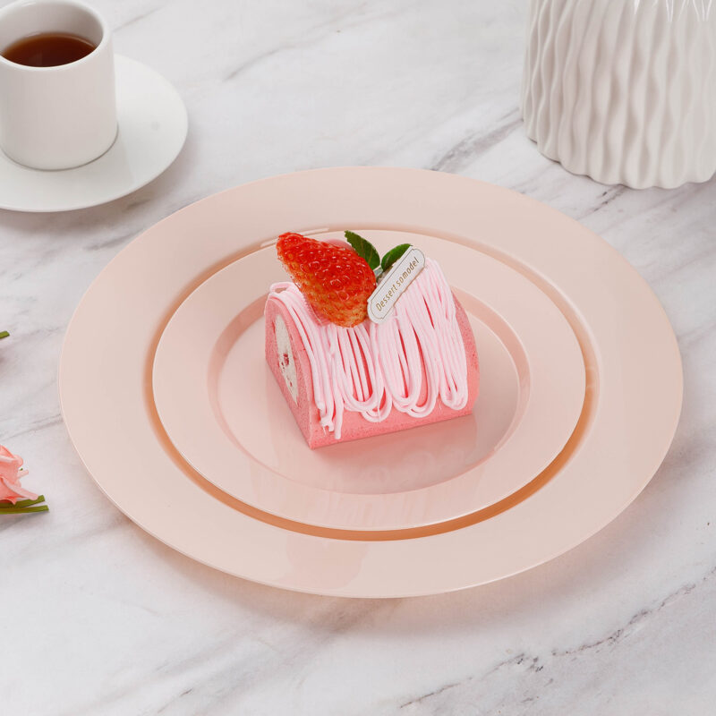 10.25& 7.5 Pink Plates Sets5