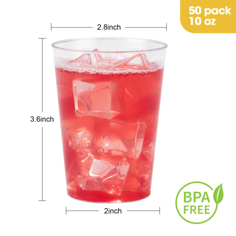 10oz Clear Plastic Cups set