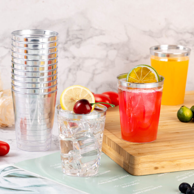 10oz Silver Plastic Cups1