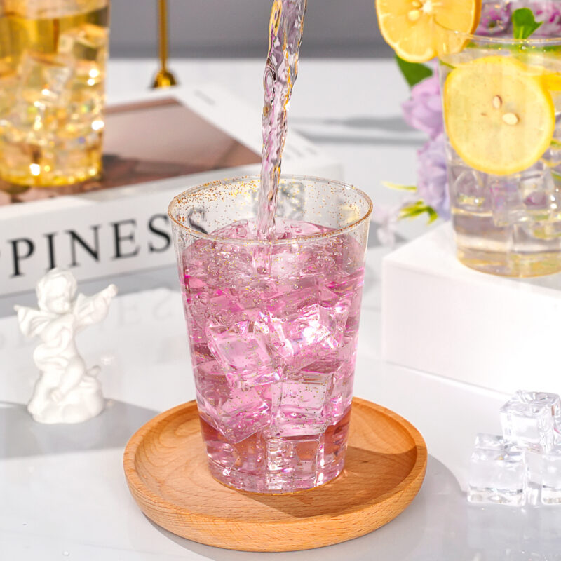 12oz Disposable Gold Glitter Plastic Cups2