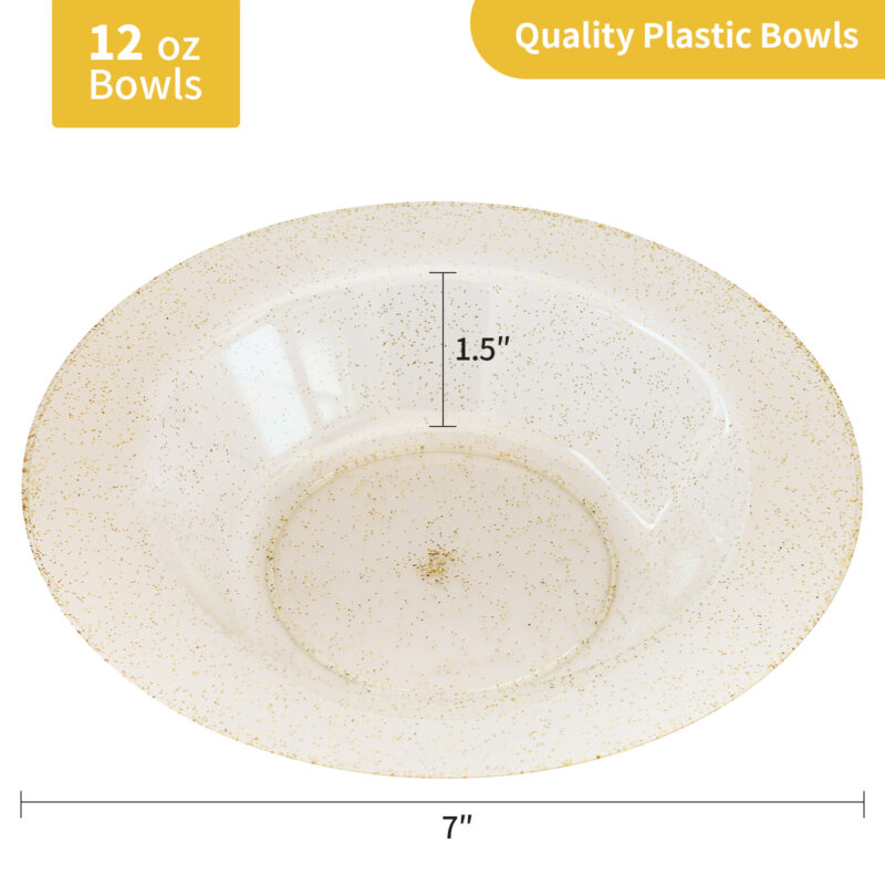 12oz Glitter Plastic Soup Bowls 1