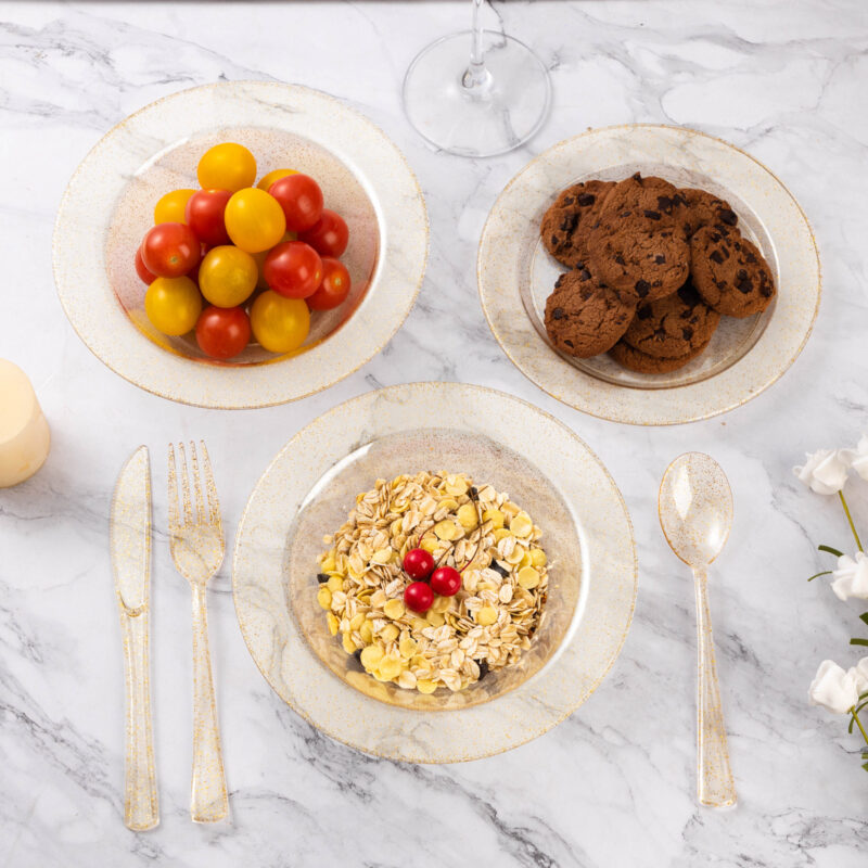 12oz Glitter Plastic Soup Bowls 2
