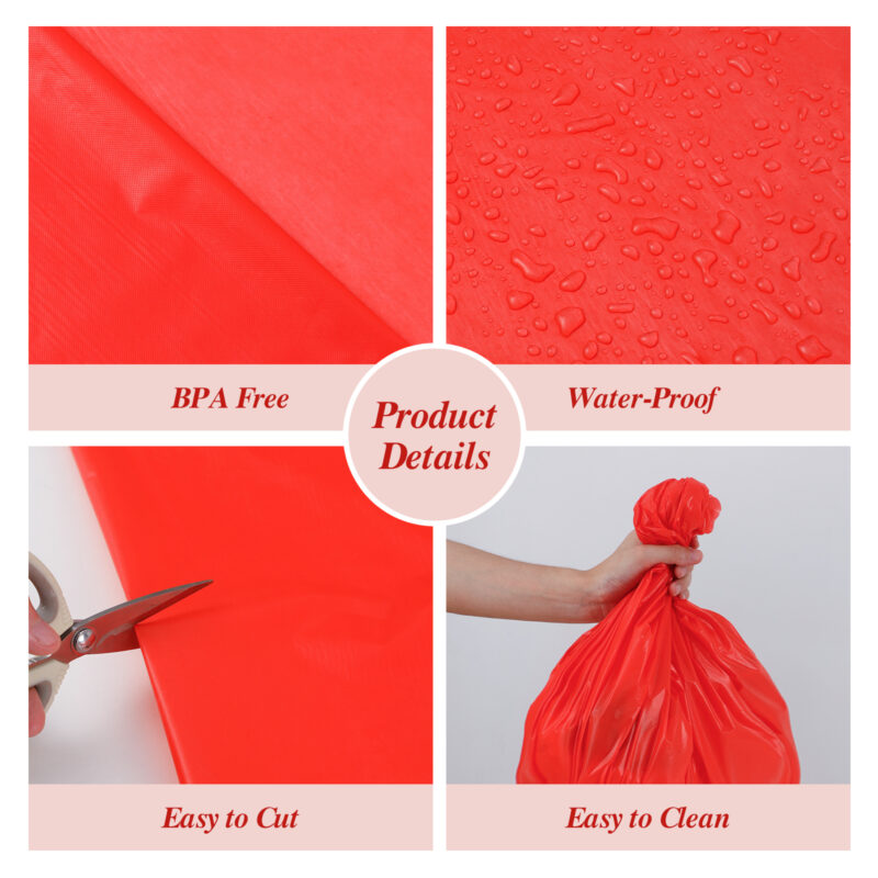 Disposable Red Plastic Table Cover Roll 4