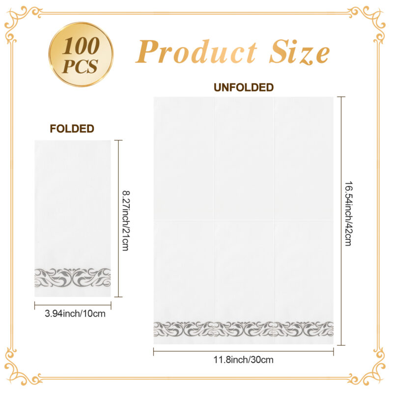 Disposable Silver Linen Napkins set