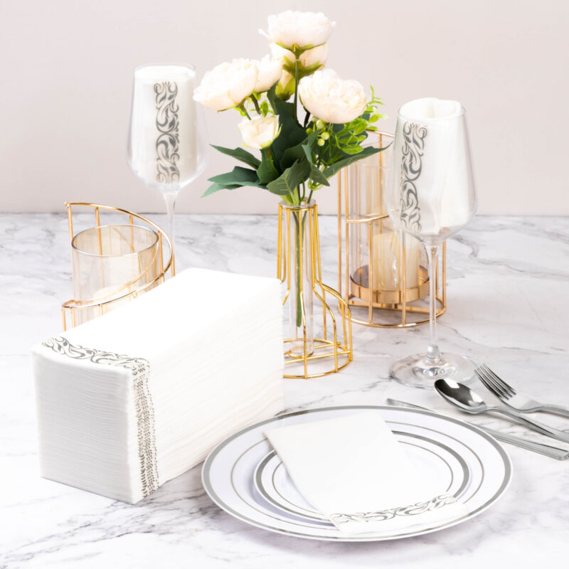 Disposable Silver Linen Napkins1