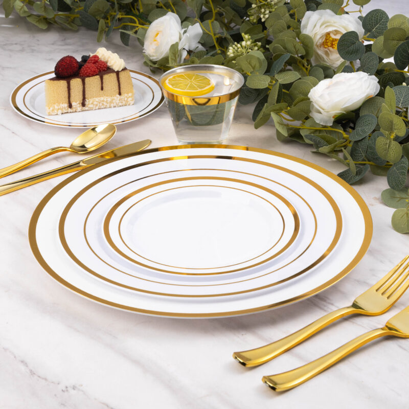 Goodluck Gold Plastic Plates Set 3