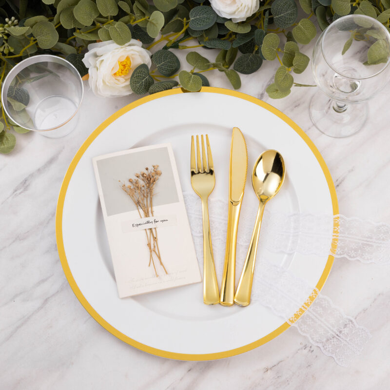 Goodluck Gold Plastic Plates Set 4