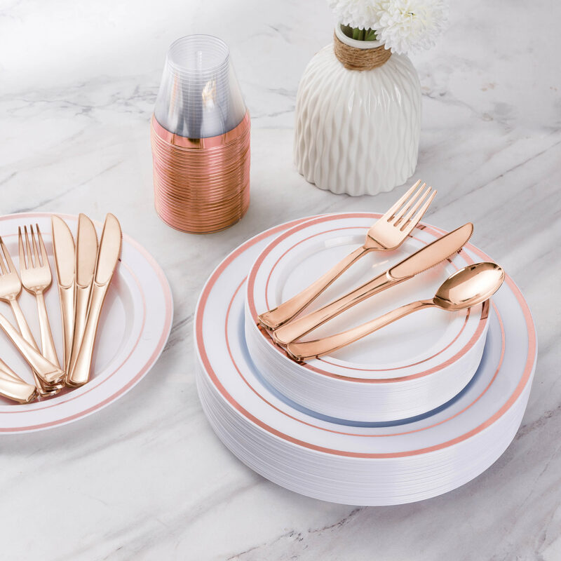 Goodluck Rose Gold Plastic Forks 4