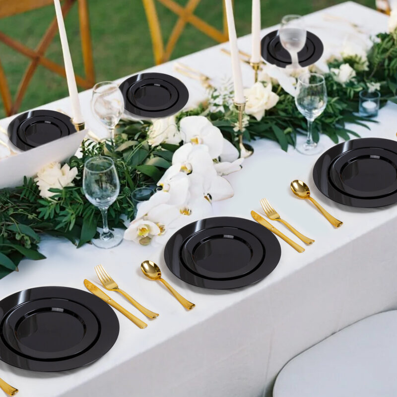10.25& 7.5 Black Plates Sets 1