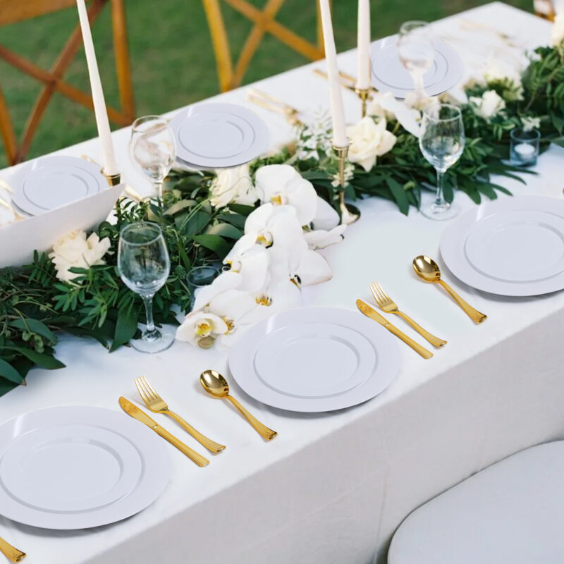 10.25& 7.5 White Plates Sets 2