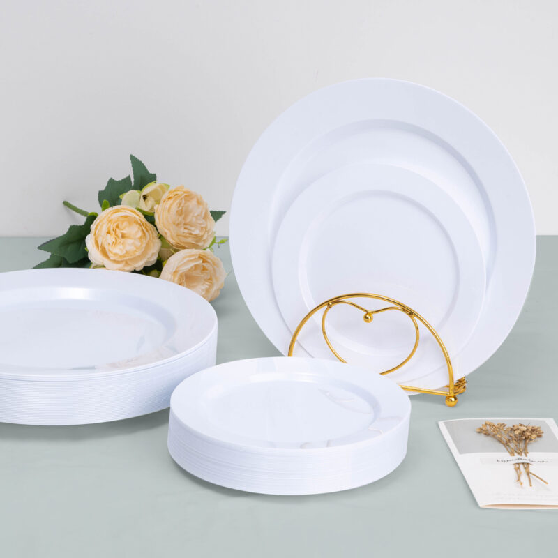 10.25& 7.5 White Plates Sets 4