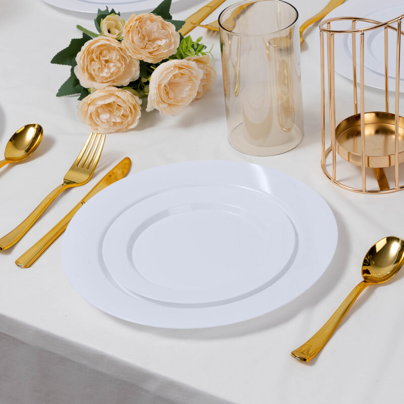 10.25& 7.5 White Plates Sets 5