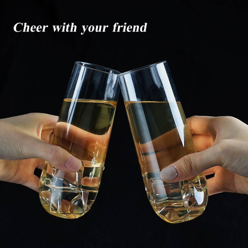 9oz Clear Round Plastic Champagne Flutes 6