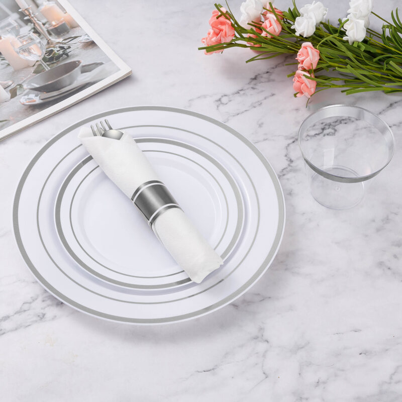 Silver Rolled Plastic Cutlery Sets4