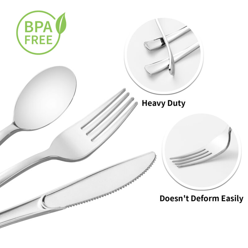 Silver Rolled Plastic Cutlery Sets — изображение 7