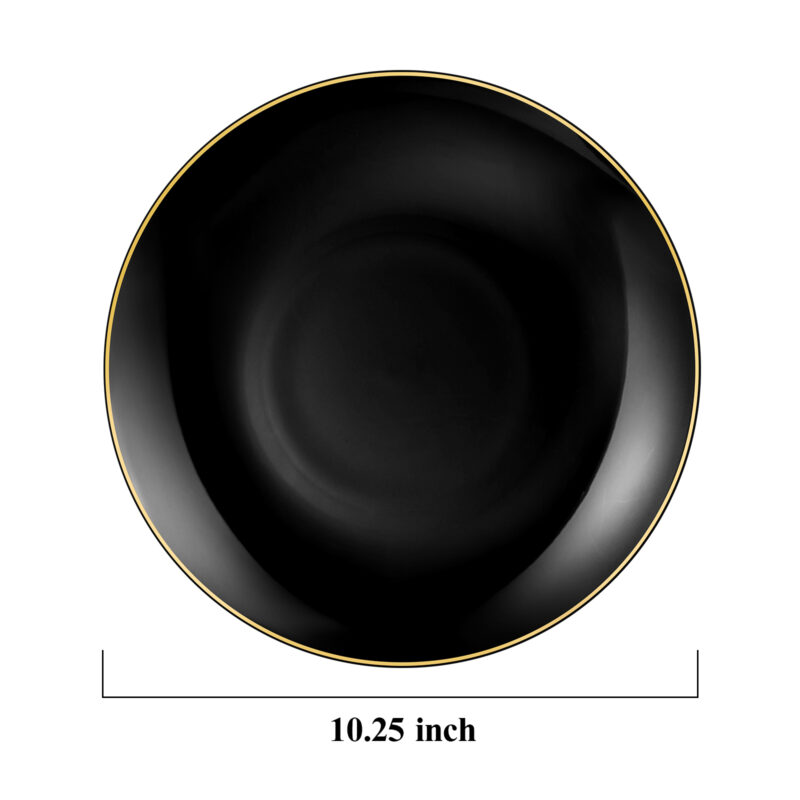 Black Plates with Gold Rim 1