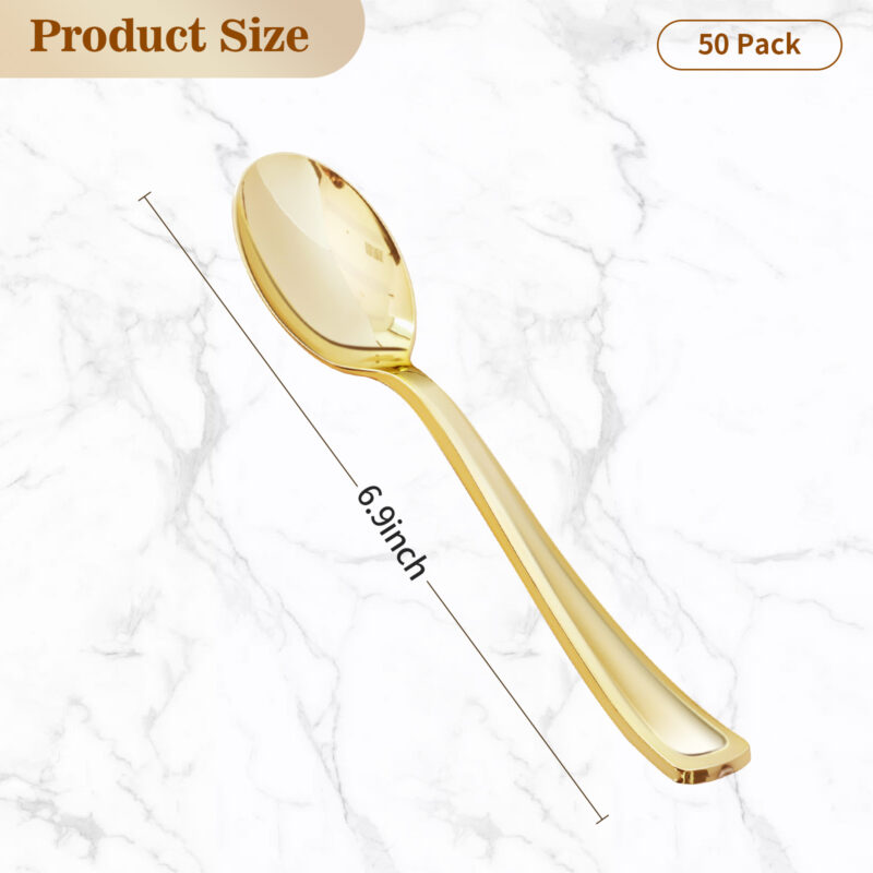Gold Plastic Spoons 1
