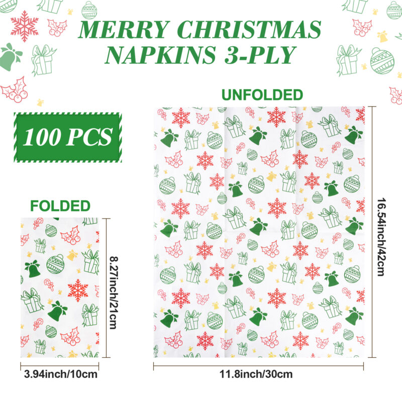 Green Christmas Tree Napkins 1
