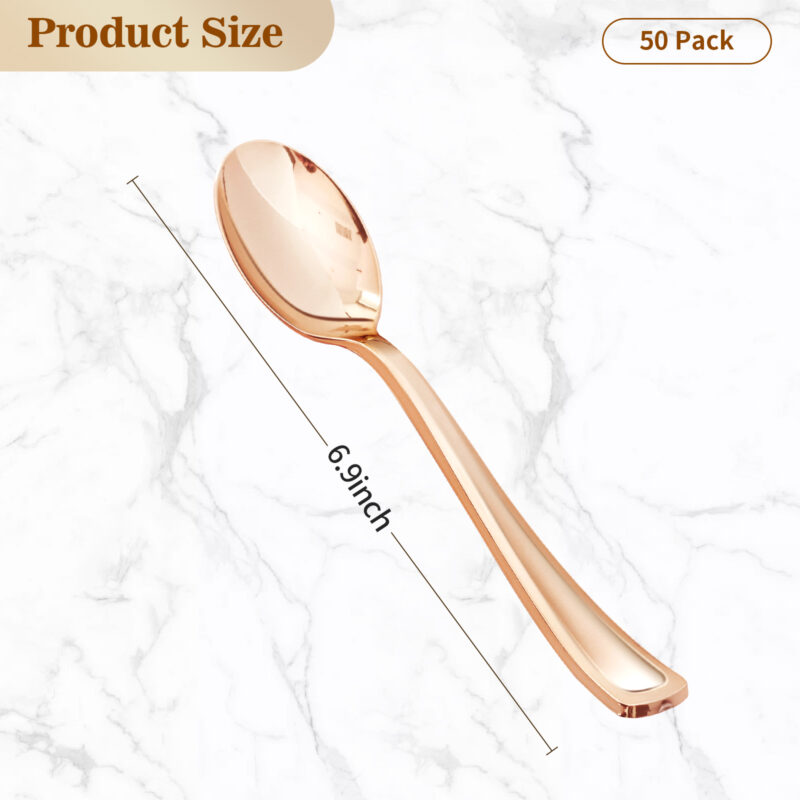 Rose Gold Plastic Spoons 1