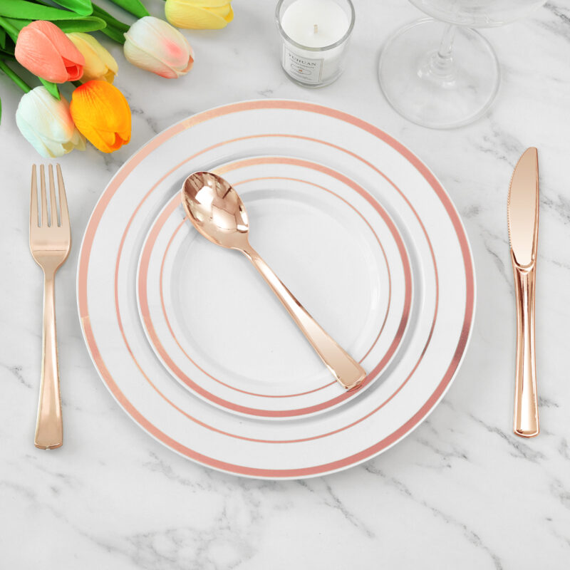 Rose Gold Plastic Spoons 4