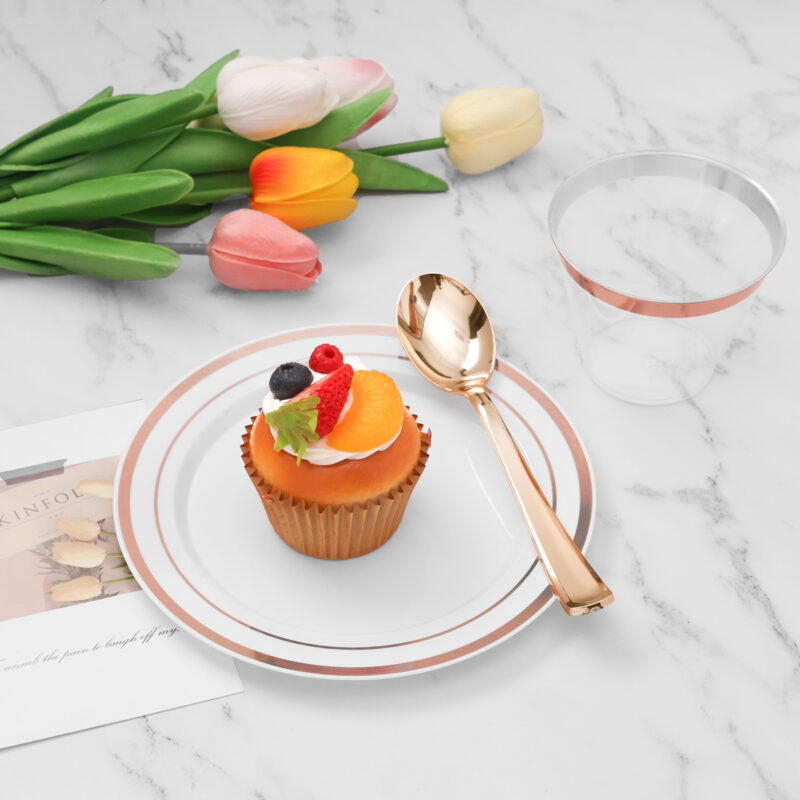 Rose Gold Plastic Spoons 5