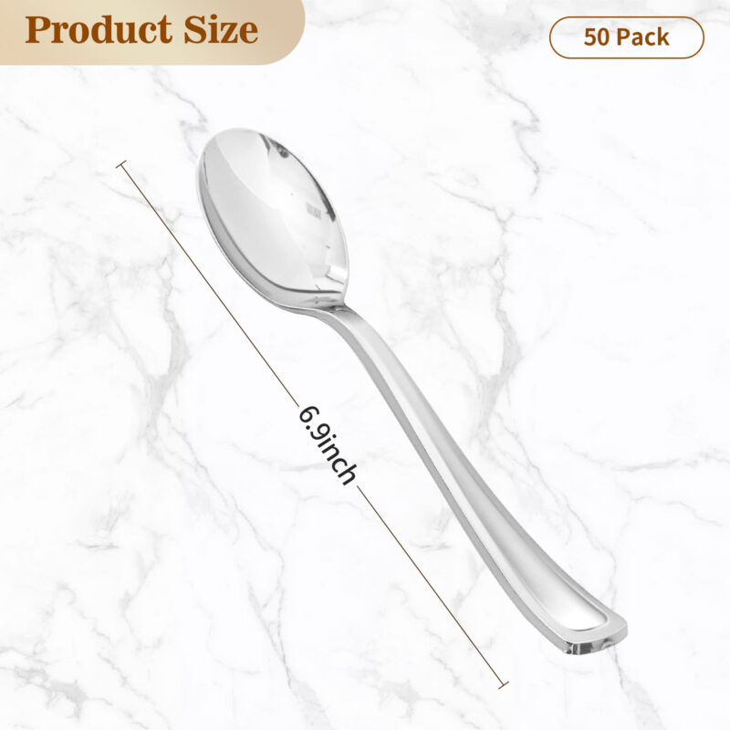 Silver Plastic Spoons 1
