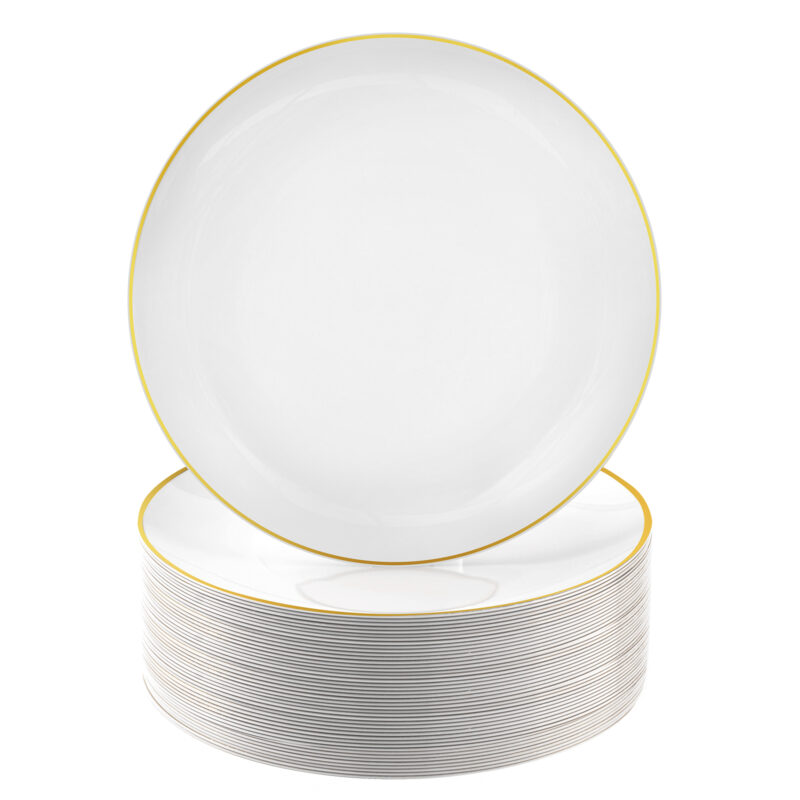 White Plates with Gold Rim
